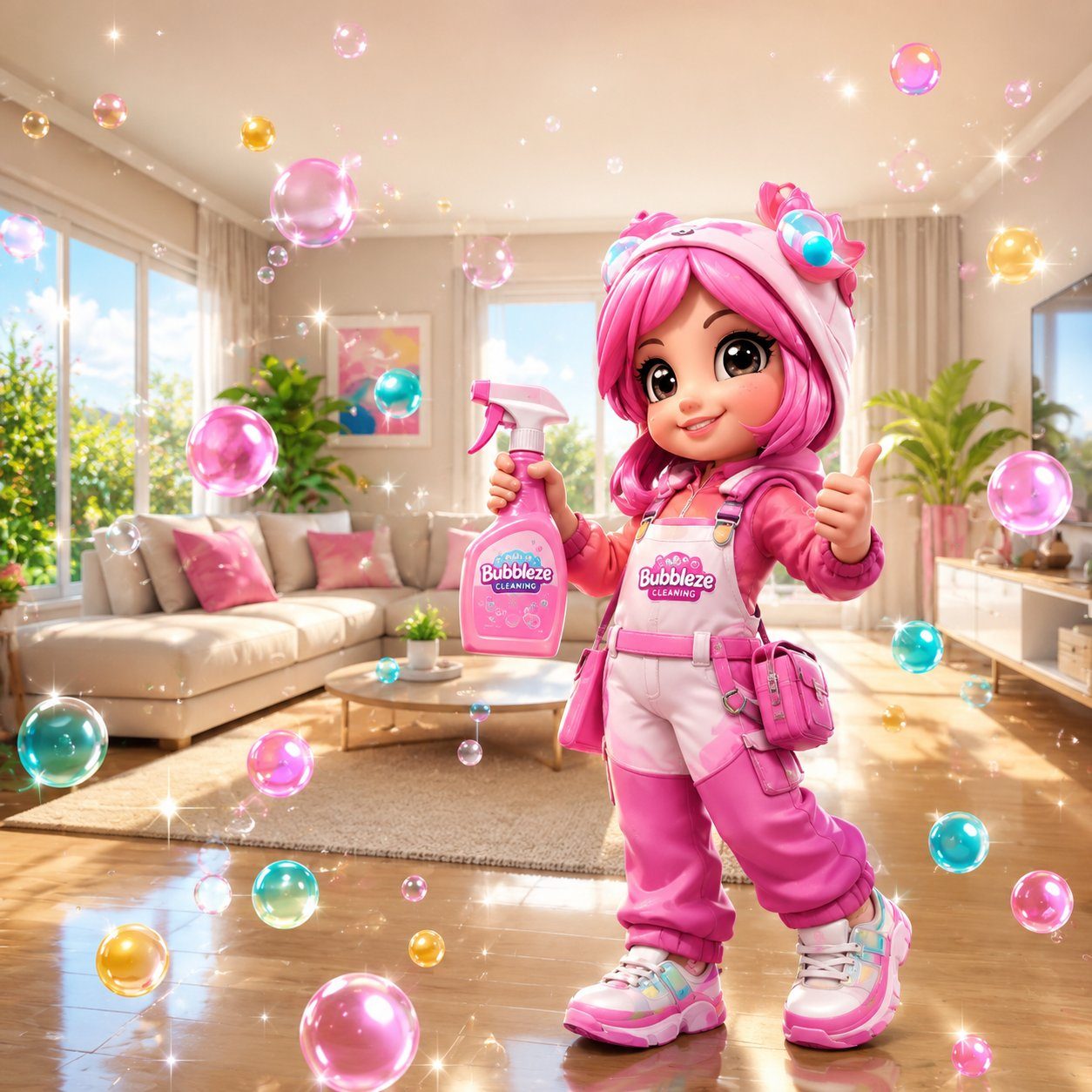 Bubbleze Cleaning in a sparkling living room